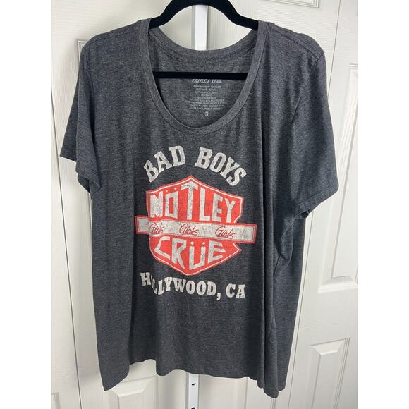 Motley Crue Shield Girls Girls Girls Hollywood CA Bad Boys 3X Womens T-Shirt - Picture 3 of 5